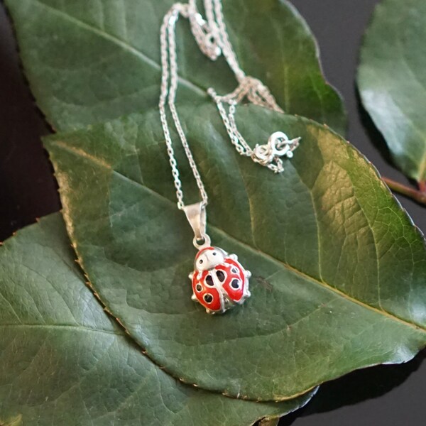 Livior Italy 925 silver Ladybug necklace / Ladybug charm