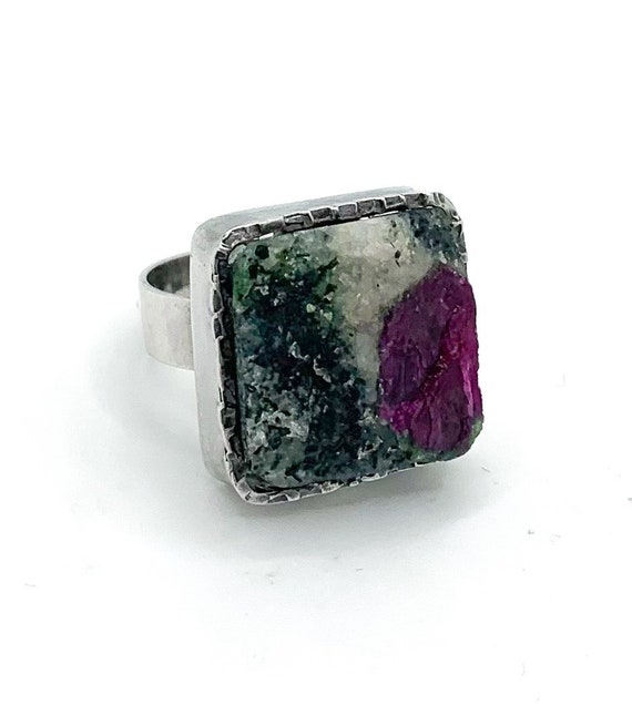 Sterling Silver Ruby in Zoisite Statement  Ring S… - image 3