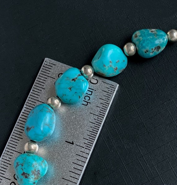 Native American Sterling Silver Turquoise Bracelet - image 4