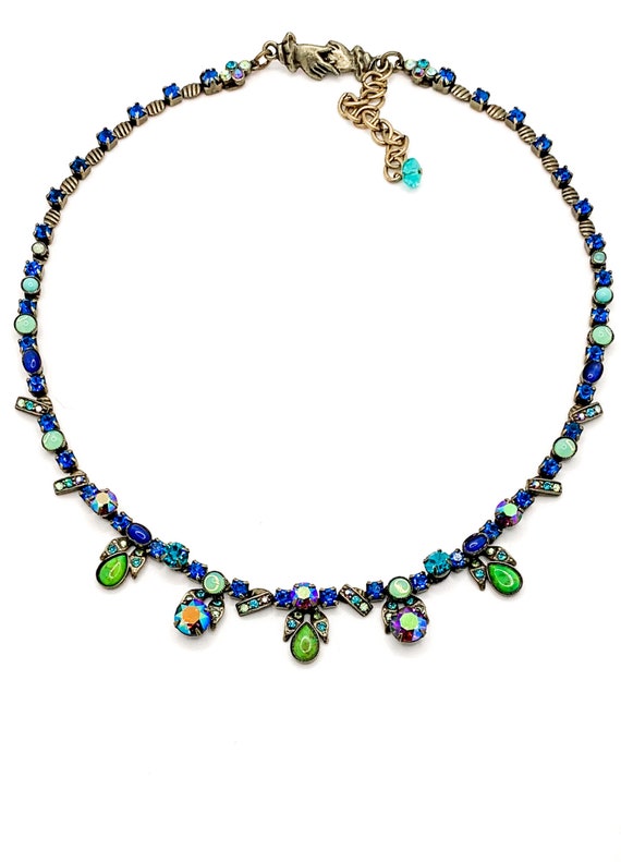 Mary DeMarco Turquoise & Crystal Necklace  / Vint… - image 5