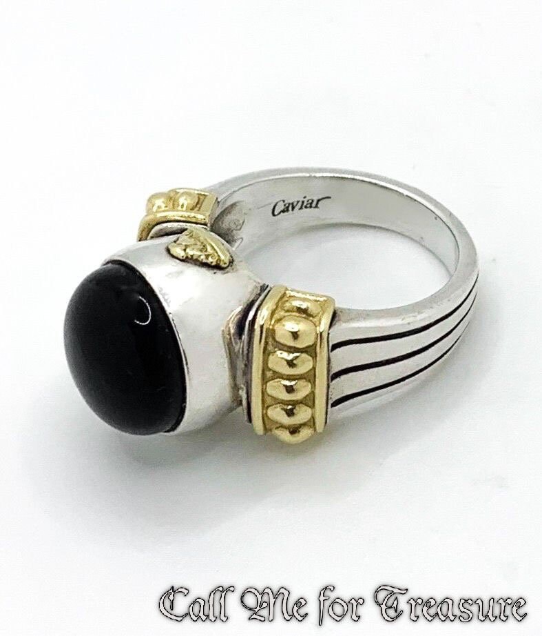 Caviar ring 925 750 sale