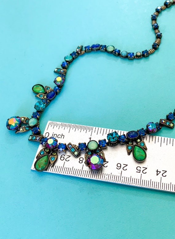 Mary DeMarco Turquoise & Crystal Necklace  / Vint… - image 2