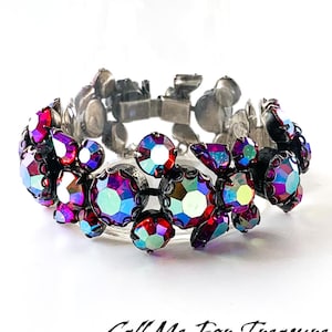 Vintage Regency fonkelende strass statement armband / Sieraden uit het midden van de eeuw