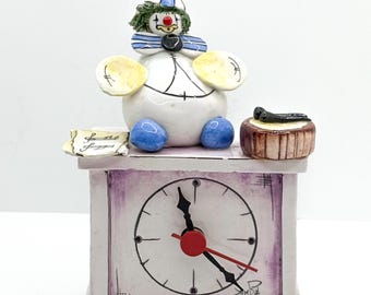 Vintage Zampiva Ceramic Analog Clock RARE / Home Decoration