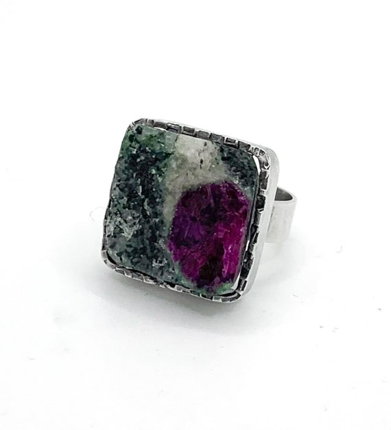 Sterling Silver Ruby in Zoisite Statement  Ring S… - image 4