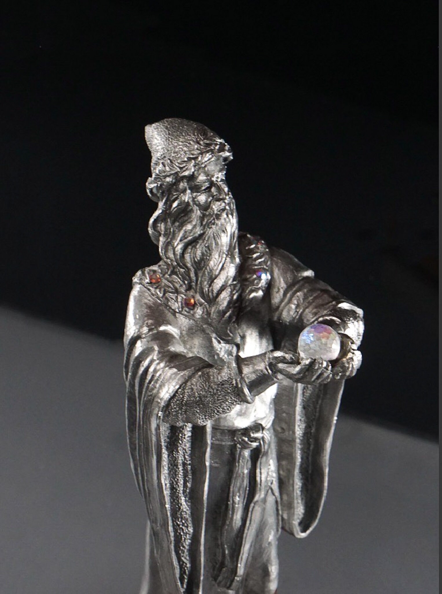 Michael Ricker Pewter Wizard Figurine 8.5 / Vintage Home Etsy