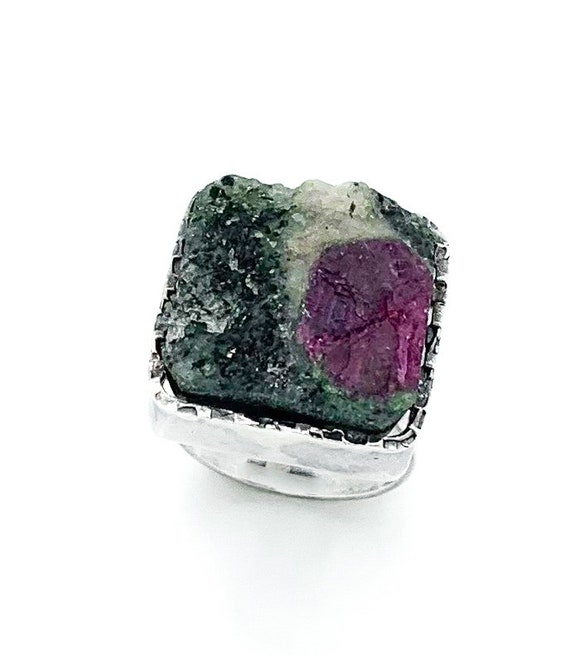 Sterling Silver Ruby in Zoisite Statement  Ring S… - image 2