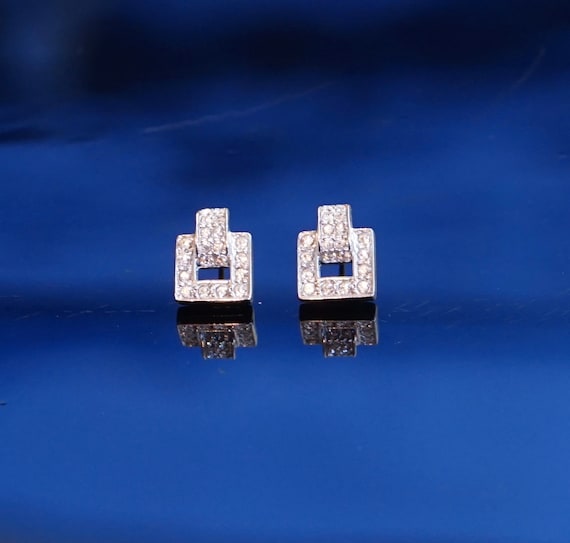 Dior earrings silver and Swarovski crystals / Vint