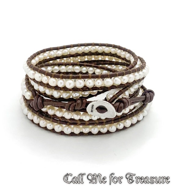Authentic Chan Luu Pearl Leather Bracelet / Chan L