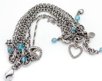 Kirks Folly Angle Star Multi Chain Bracelet RARE / Celestial Jewelry