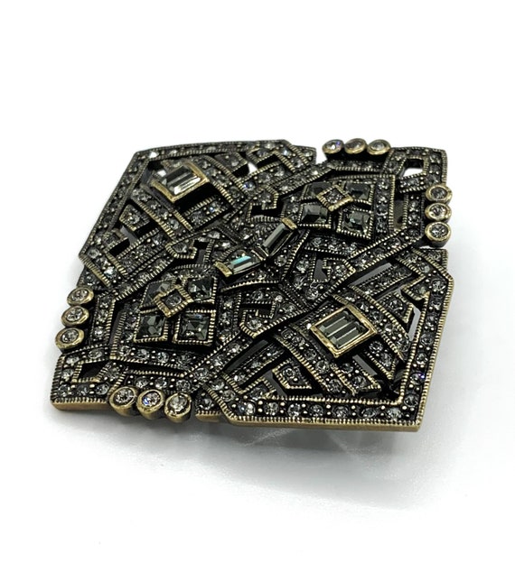 Heidi Daus Crystal Large Brooch Pin / Art Deco St… - image 2