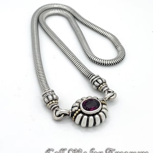 Lagos Caviar Sterling Silver 18K Accent Choker Necklace / Vintage Jewelry