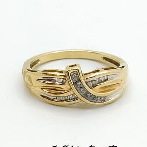Massiver 10K Gold Moissanit Ring Größe 7