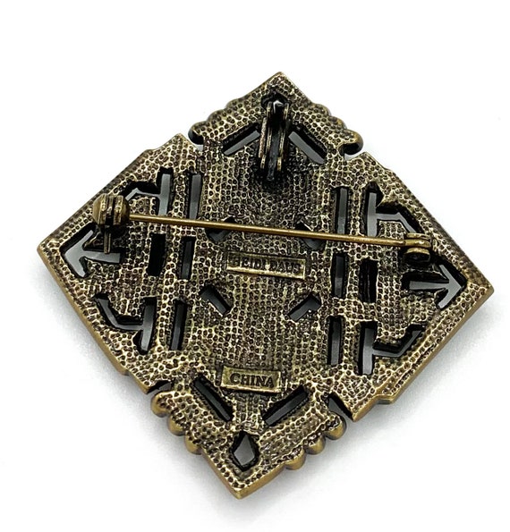 Heidi Daus Crystal Large Brooch Pin / Art Deco St… - image 3