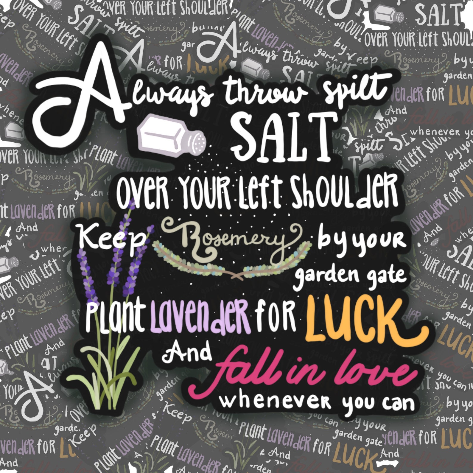 Always throw spilt salt over your left shoulder practical Etsy