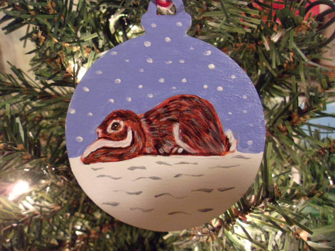 Personalized Bunny Rabbit Ornament English Lop Wood Etsy