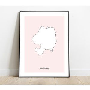 Cill Mhantáin Co. Wicklow Print Art Design Illustration Map Irish Ireland County image 2