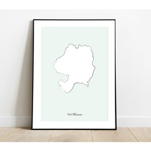 Cill Mhantáin Co. Wicklow Print Art Design Illustration Map Irish Ireland County image 1