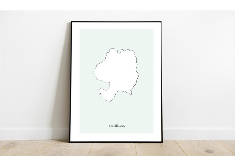 Cill Mhantáin Co. Wicklow Print Art Design Illustration Map Irish Ireland County image 1
