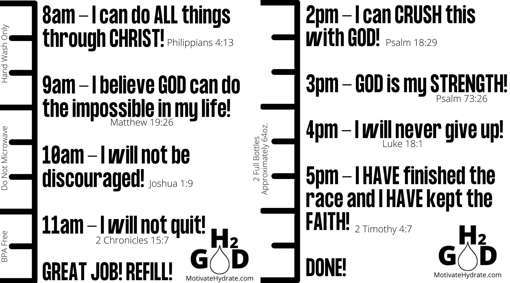 Motivational Bible Verse Water Bottle Etsy