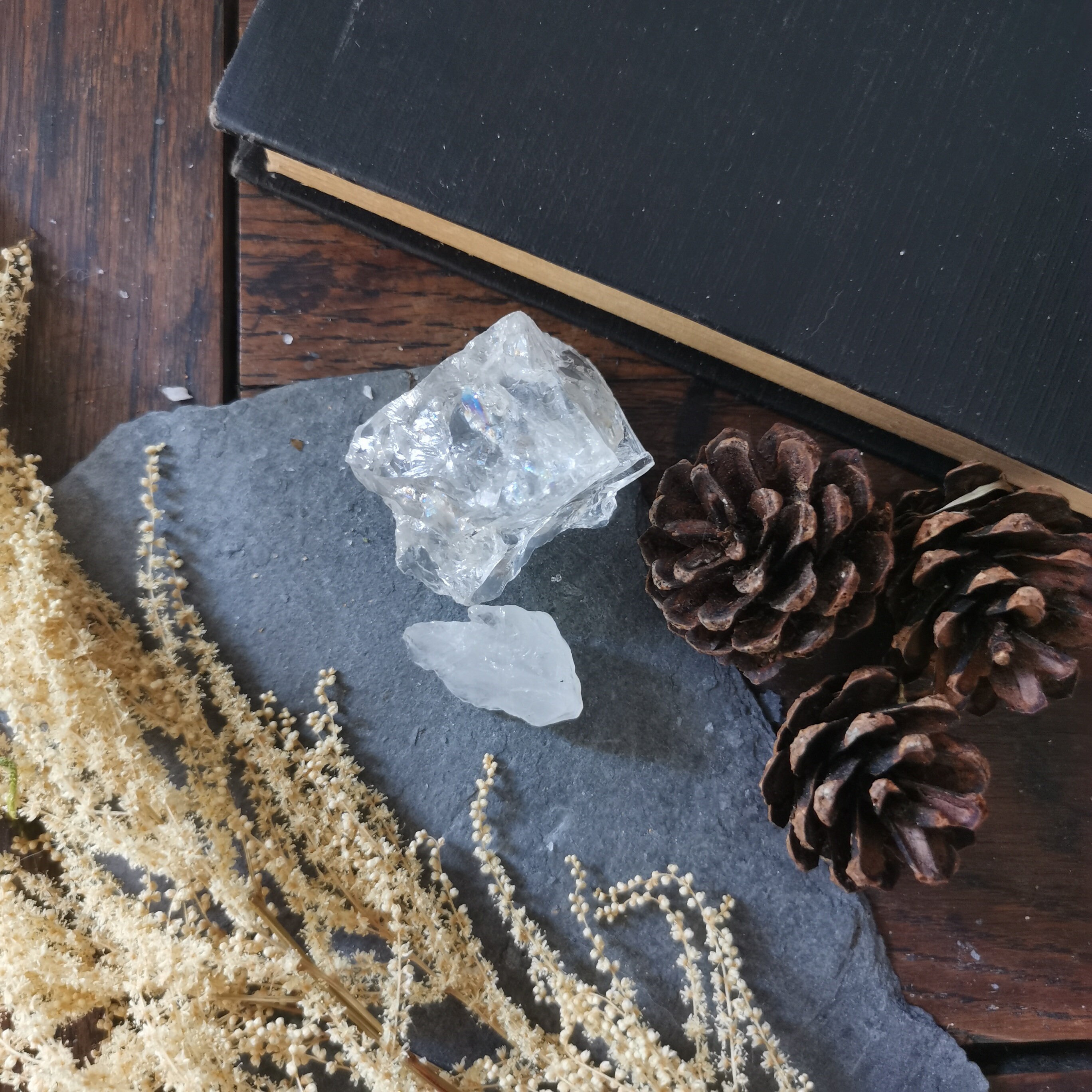 Lot Quartz Blanc Brut et Quartz Reflets Aura Arc-En-Ciel Prisme