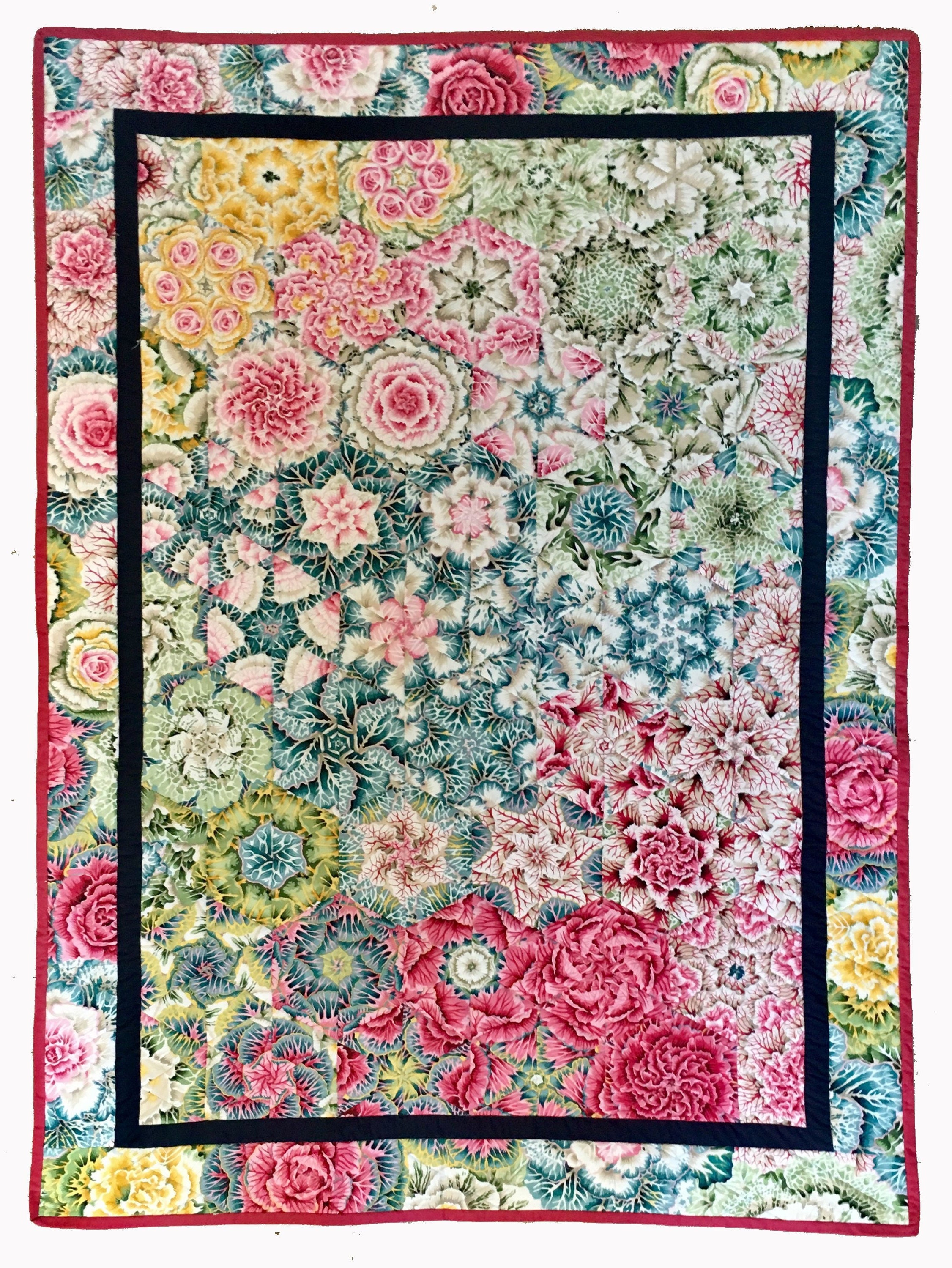 Handmade kaleidoscope cotton patchwork baby quilt for cot / Etsy