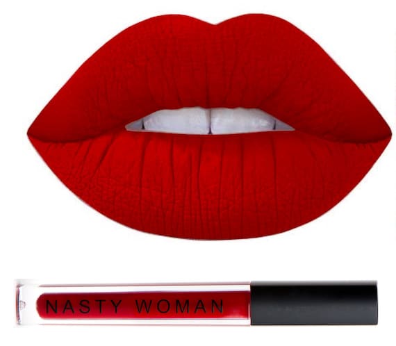 Red Lipstick Dark Red Lipstick Matte Lipstick Nasty Woman Etsy