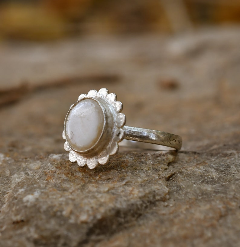 Wedding Ring Jewelry Christmas Gift For Her Vintage Pearl Silver Ring Beautiful Dainty Ring Cocktail Ring Jewelry Silver Ring Jewelry
