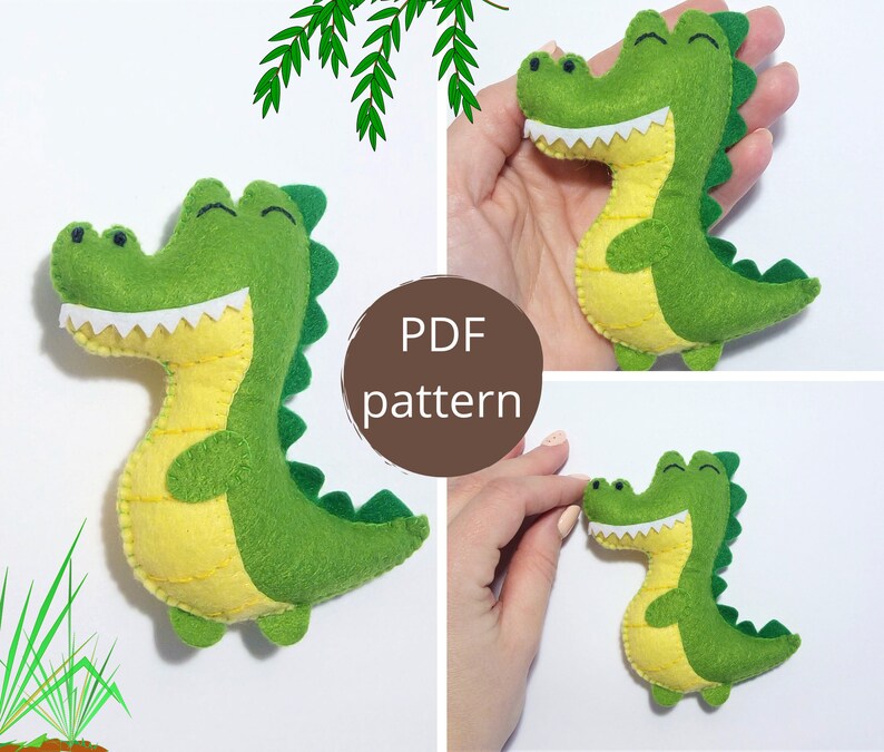 Felt crocodile pdf sewing pattern Safari nursery decor felt Etsy