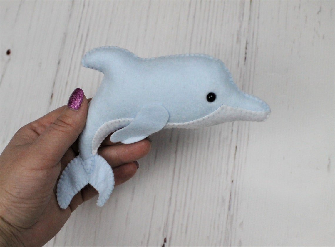 Felt Dolphin sewing PDF pattern Sea creatures plushie toy Etsy