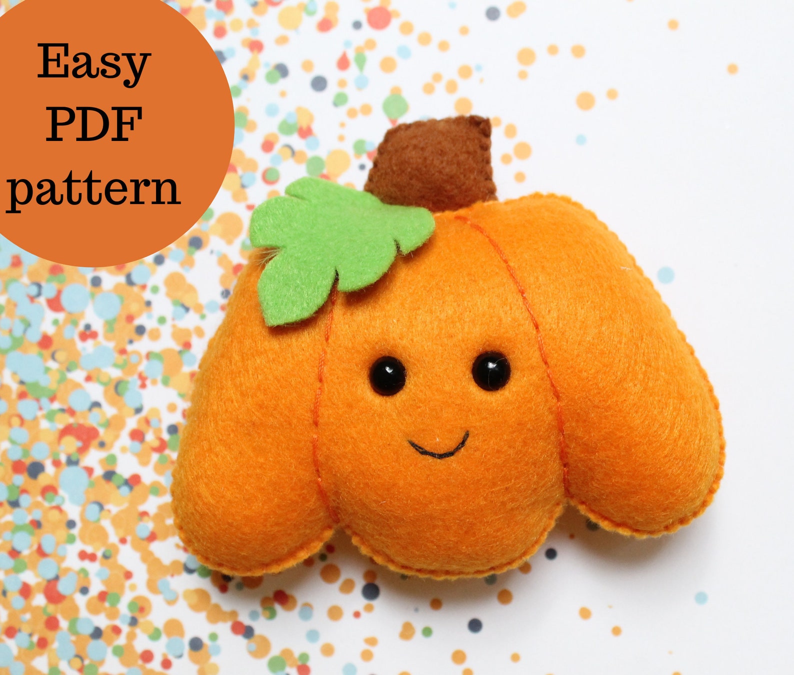 Felt Pumpkin sewing pattern fall pumpkin decor Christmas Etsy