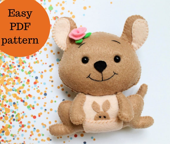 Felt Kangaroo Sewing Pattern Felt Wallaby Plush Toy Tutorial | Etsy