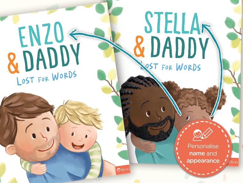 Lost for Words, a personalized book featuring father and child a perfect gift for dads afbeelding 4
