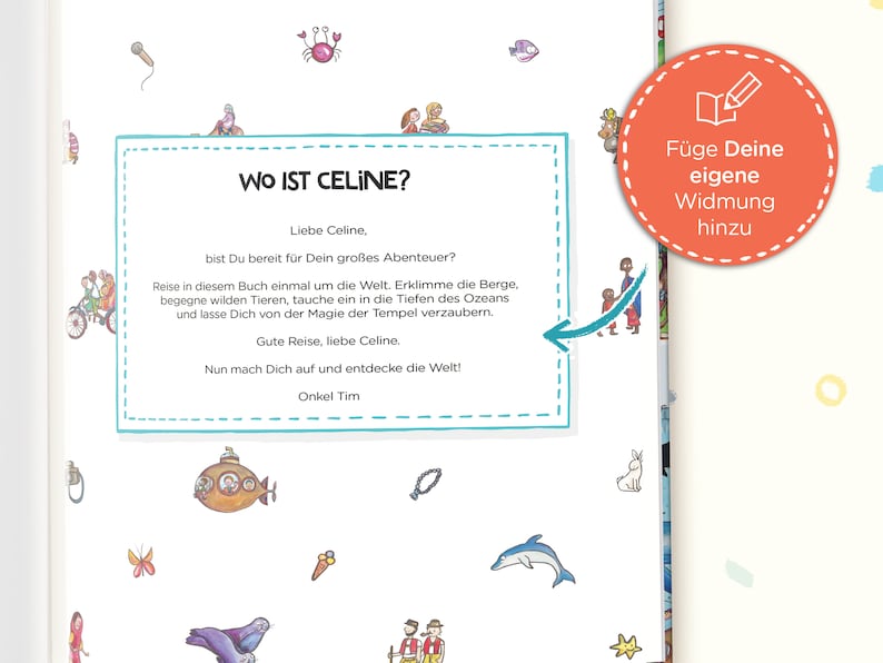 Personalisiertes Wimmelbuch-Weltreise, Geschenke für Kinder 2-7, Füge Deine geheime Nachricht hinzu, Einzigartiges Geschenk zum Geburtstag Bild 6