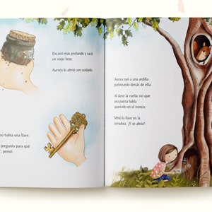 Libro infantil personalizado El árbol, la llave y yo, regalo de cumpleaños personalizado para niños de 1 a 7 años, un recuerdo único. 画像 7