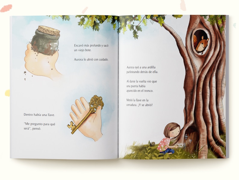 Libro infantil personalizado El árbol, la llave y yo, regalo de cumpleaños personalizado para niños de 1 a 7 años, un recuerdo único. 画像 7