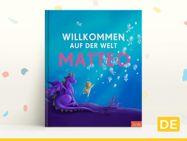 Personalisiertes Babybuch zur Geburt 'Willkommen auf der Welt, Babybuch, Geschenkidee Kinderbuch zur Taufe, Geburtstag für Kinder von 0-3 image 1