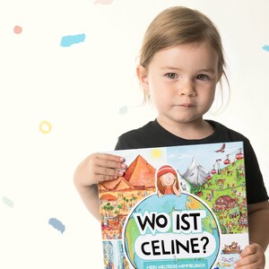 May include: A hardcover children's book titled Wo ist Celine? featuring a colorful illustrated cover with a globe, pyramids, mountains, and a cartoon character. The book cover displays the text Wo ist Celine? and Mein Weltreise-Wimmelbuch.
