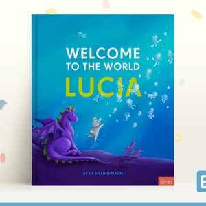 Libro personalizado Bienvenidos al mundo, para recién nacidos y bebes de 0 a 3 años, regalo nacimiento, nuevos papas, bautizo, cumpleaños imagen 1