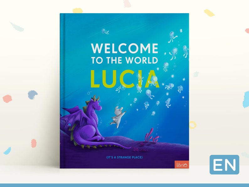 Libro personalizado Bienvenidos al mundo, para recién nacidos y bebes de 0 a 3 años, regalo nacimiento, nuevos papas, bautizo, cumpleaños imagen 1