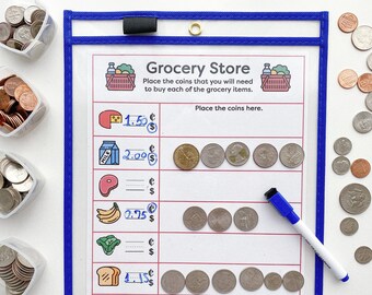 money worksheet etsy