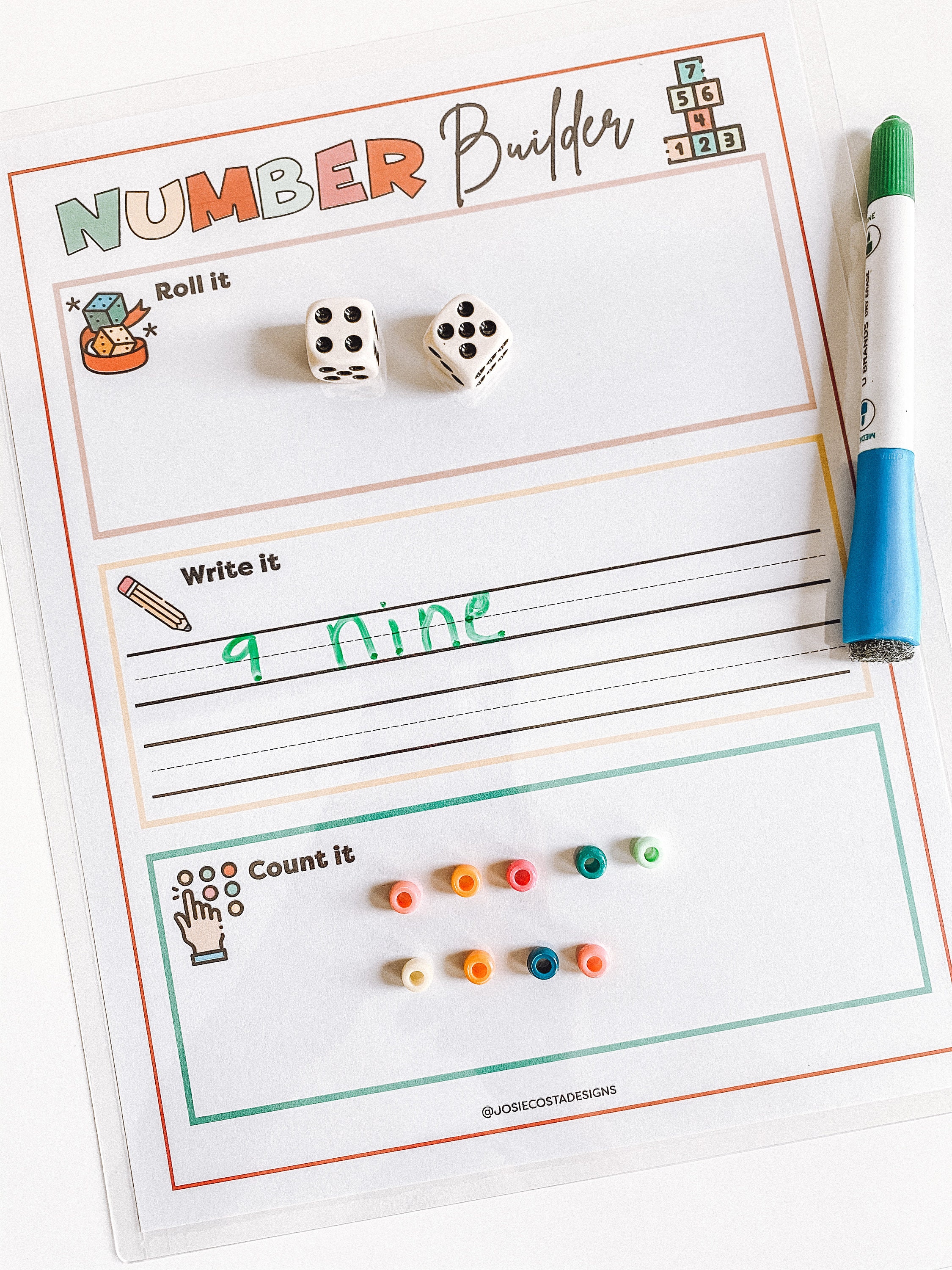 Sight Word &amp; Number Builder Kids Printable Activity | Learn Math | Learn Sight Word | Busy ...