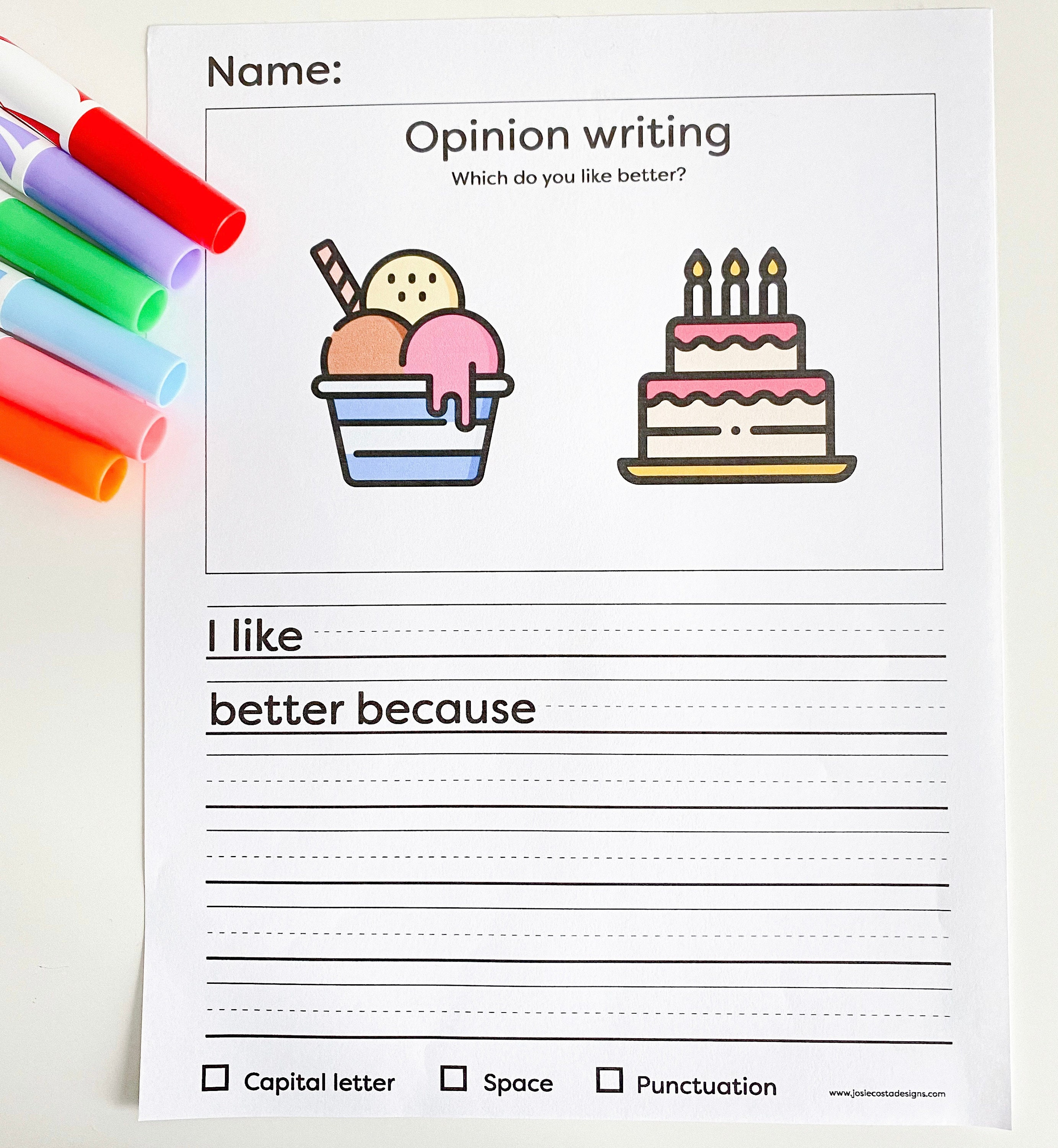 Kids Writing Paper Instant Download Opinion Informational | Etsy