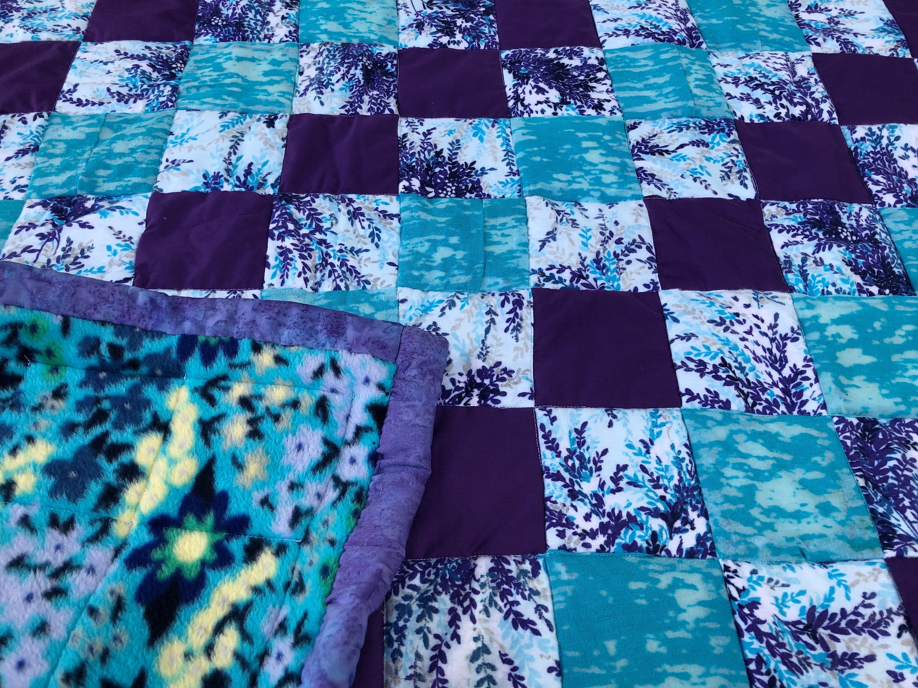Purple Teal Blanket - Etsy