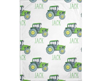 Personalized Tractor Baby or Toddler Blanket - Personalized Nap Mat Blanket - Name Blanket
