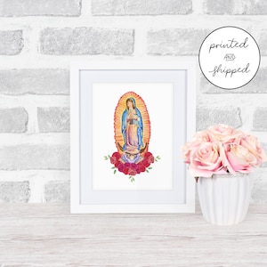 Our Lady of Guadalupe Watercolor Print - Religious Gift - Catholic Print