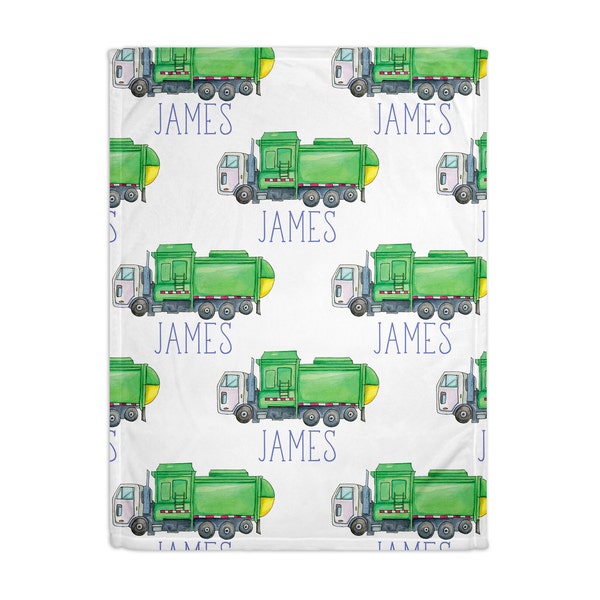 Personalized Garbage Truck Blanket - Garbage Truck Name Blanket - Personalized Nap Mat Blanket - Name Blanket - Lovey