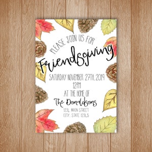 Thanksgiving Invite - Friendsgiving Invite -  Digital Invite