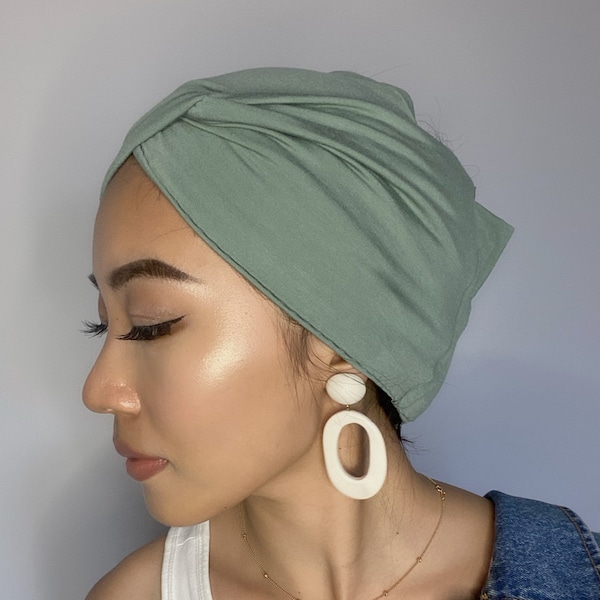 Très large coton modal bandeau lisse turban avec couleur macaron confortable pas serré