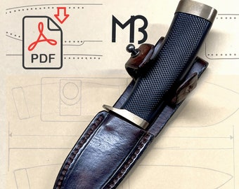 Leather Pattern PDF DIY Buck Knife Sheath 691 692